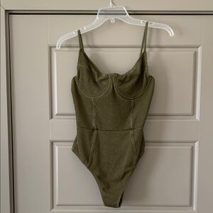 SKATIE OLIVE GREEN ONE PIECE BATHING SUIT LARGE